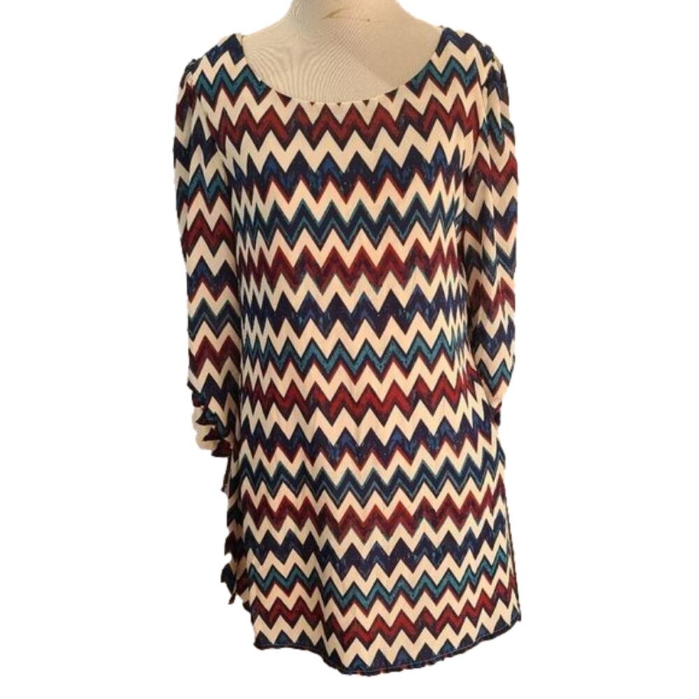 Speechless Chevron button up sleeves dress Size Small